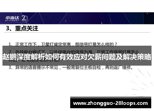 赵鹏深度解析如何有效应对欠薪问题及解决策略